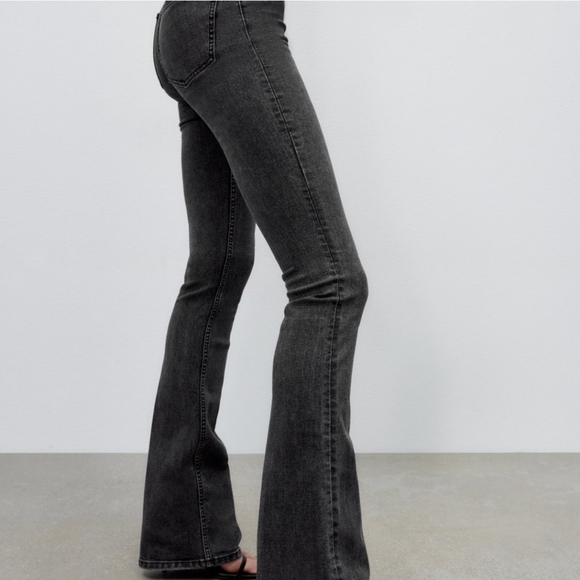 🌞Zara High Rise Fit & Flare Stretch Jeans  Full Length Size 4 - Picture 7 of 14